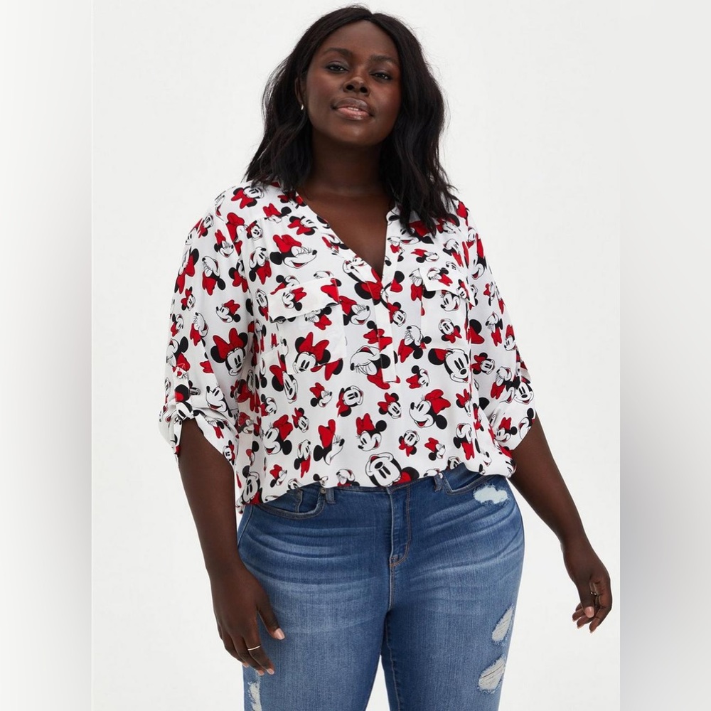 Harper Blouse - Disney Minnie Mouse Georgette White